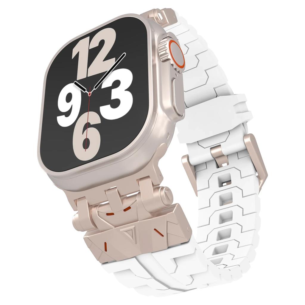 Силиконовый спортивный ремешок для Apple Watch Ultra 2 Серии 10 9 8 7 se 6 5 se Ремешок из нержавеющей стали для iwatch ultra 49мм 46мм 44 45мм