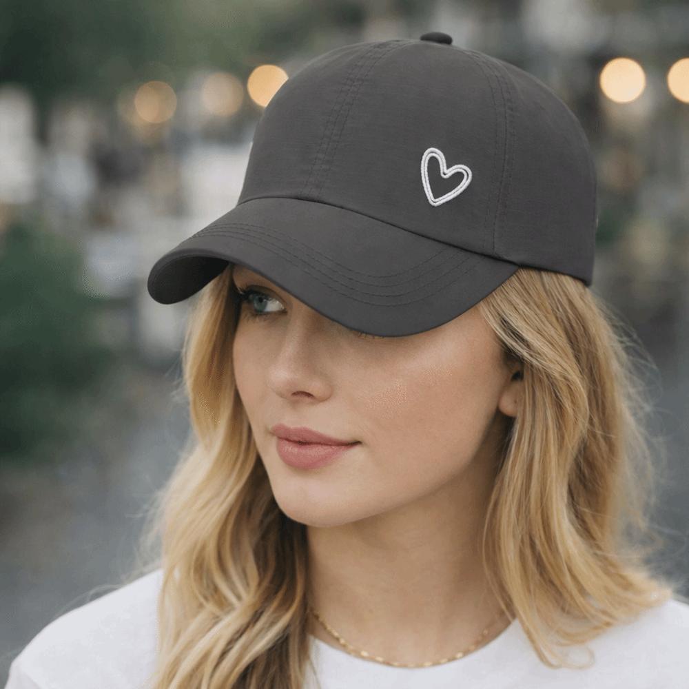 Love Heart Ponytail Baseball Cap Adjustable Snapback Hat Fashion Sunshade Sun Hat Outdoor