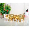 Metal Elephant Statue Small Size Gold Polish 2 Pcs Set for Your Home,Office Table Decorative & Gift
