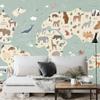 Photomural Colorful World Map Washable Fleece 368x280