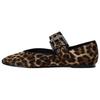 Elegant Printed Round Toe Vintage Flat Mary Jane Shoes Women Shoes Leopard-Print 13522410