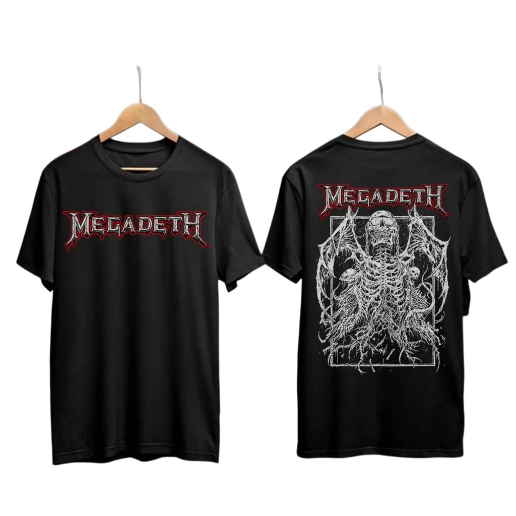 Рок-группа Megadeth Вик Раттлхед графика Хлопок Унисекс Футболка тур Лето Новые Унисекс рок Мода Футболка с коротким рукавом
