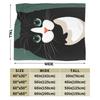 Whimsical Reading Cat Blanket Quality Warm Soft  Throw Blanket Winter Child Couch Chair Novelty Bedspread