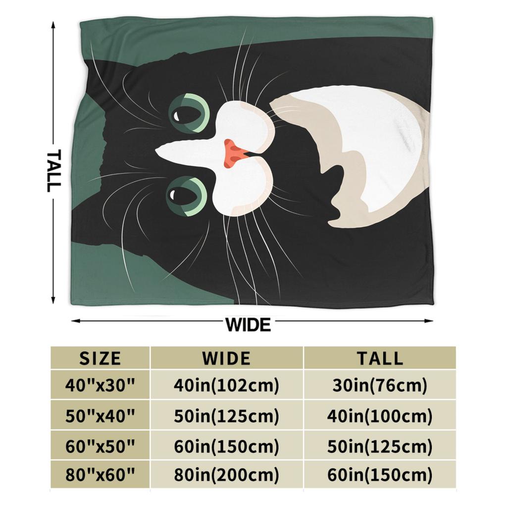 Whimsical Reading Cat Blanket Quality Warm Soft Throw Blanket Winter Child Couch Chair Novelty Bedspread