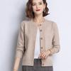 Women's Round Neck Knitted Cardigan Sweater Mom's Clothing Autumn and Winter Short Sweater Cardigan