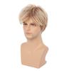 Mens Short Wig Mixed Blonde Synthetic Hair Crew Cut Daily Use