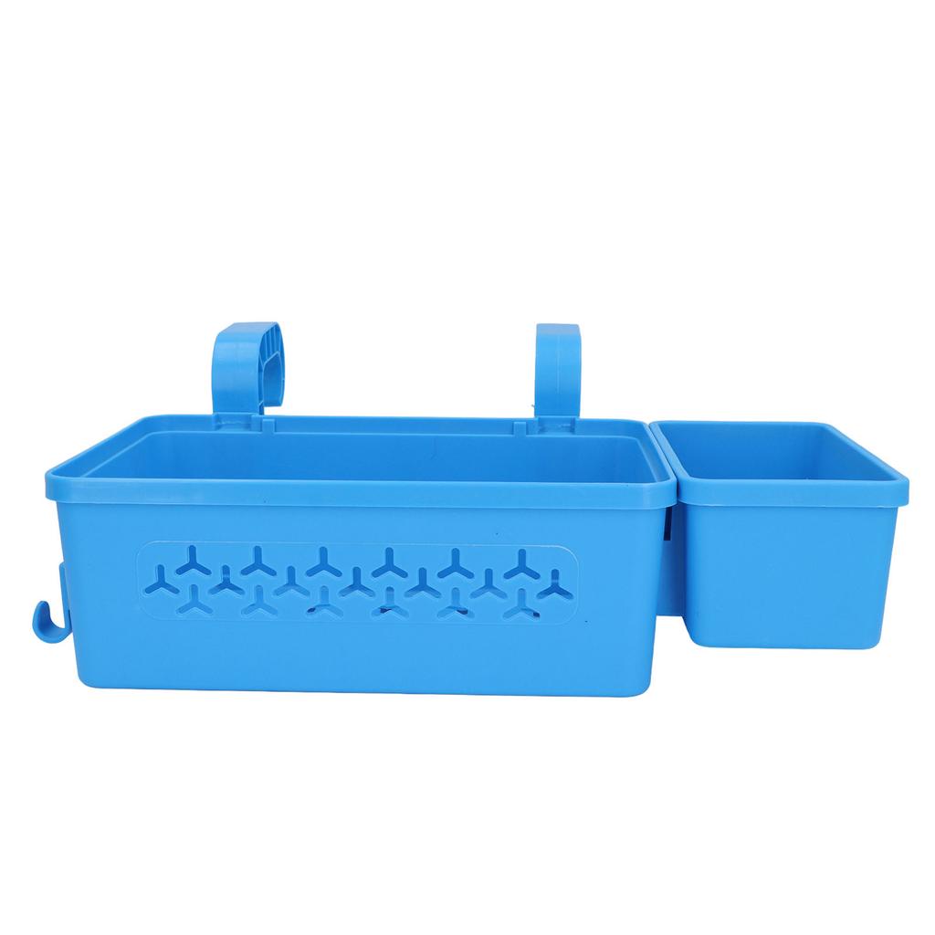 Poolside Storage Basket Thickened Swimming Pool Hanging Basket with Cup Holder for 2.3in Or Less Top Rail for Drinks Towels