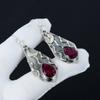 Изящные серьги с рубинами из кашмирского камня, серьги из стерлингового серебра 925 пробы, серьги-подвески из серебра ручной работы в стиле бохо, праздничные наряды в подарок