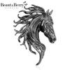 Glossy Horse Head Brooches for Women Zodiac Animal Pins Casual Party Accessories New Year Gifts Friends