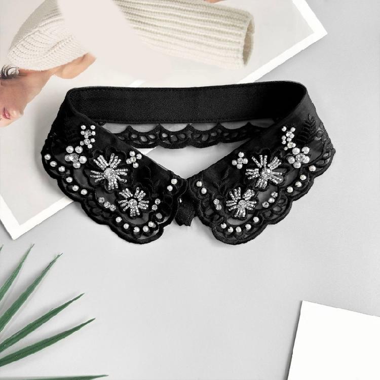 Элегантный многоразовый ложный воротник, украшенный искусственным жемчугом, удобный полиэстер, улучшитель воротника для деловой встречи