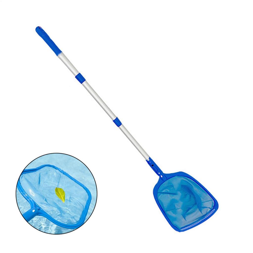 Pool Skimmer Net Telescopic Pole Fine Mesh Pool Cleaning Tool Pool Rake Detachable Reliable Stable Pool Rake for Swimming Pools