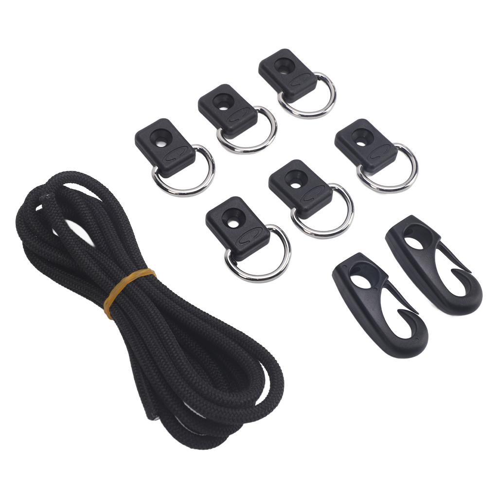 Kayak Elastic Rope Kit Professional D Type Buckles Kayak Bungee Cord Deck Rigging Kit for Kayaking Boats Canoes