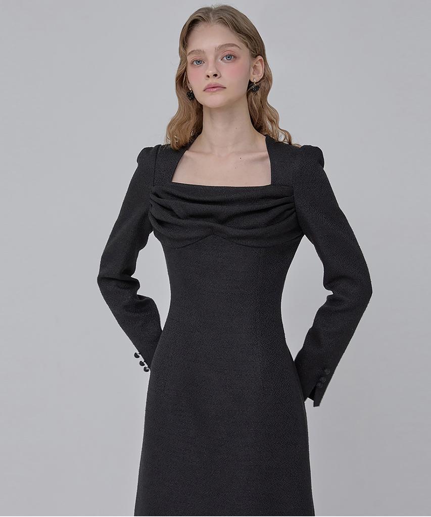 Julie And Kara 24 Fw Collar 108 Dear Vivian Tweed Dress Black