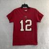 Мужская футболка NFL Том Брэди №12 Tampa Bay Buccaneers Маленькая с коротким рукавом с круглым вырезом
