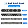 1Pcs 4/8/12/16 Ways 1U Rack Patch Panel Rack Mount Panel for Audio Rack Cabinet and Flight Case