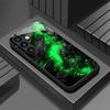 Гальванизированный стеклянный чехол для телефона, подходящий для Samsung Galaxy S26 S25 S24 S23 S22 S20 S11 S10 FE Ultra Plus, противоударный, с зеленым узором