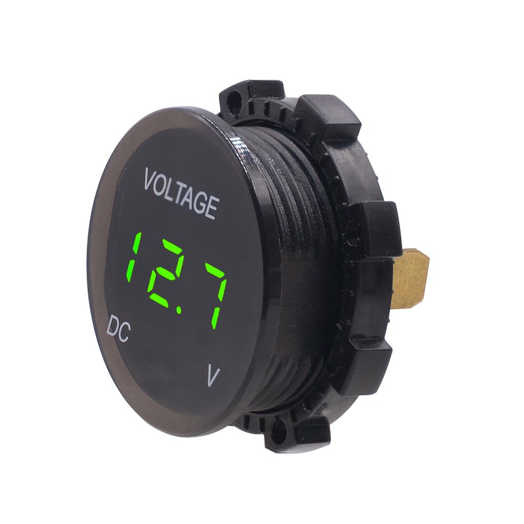 Automotive Digital Display Modified Voltmeter, Motorcycle Mounted, Waterproof LED Lens Display Instrument