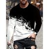 Fashionable and Casual 3D Digital Printed Men's Street Style Round Neck Long Sleeved T-shirt