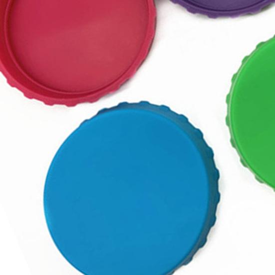 6 шт. крышка банки для газировки, герметичная, герметичная, гибкая, многоразовая, легко моющаяся, силиконовая банка для напитков, однотонный Топпер