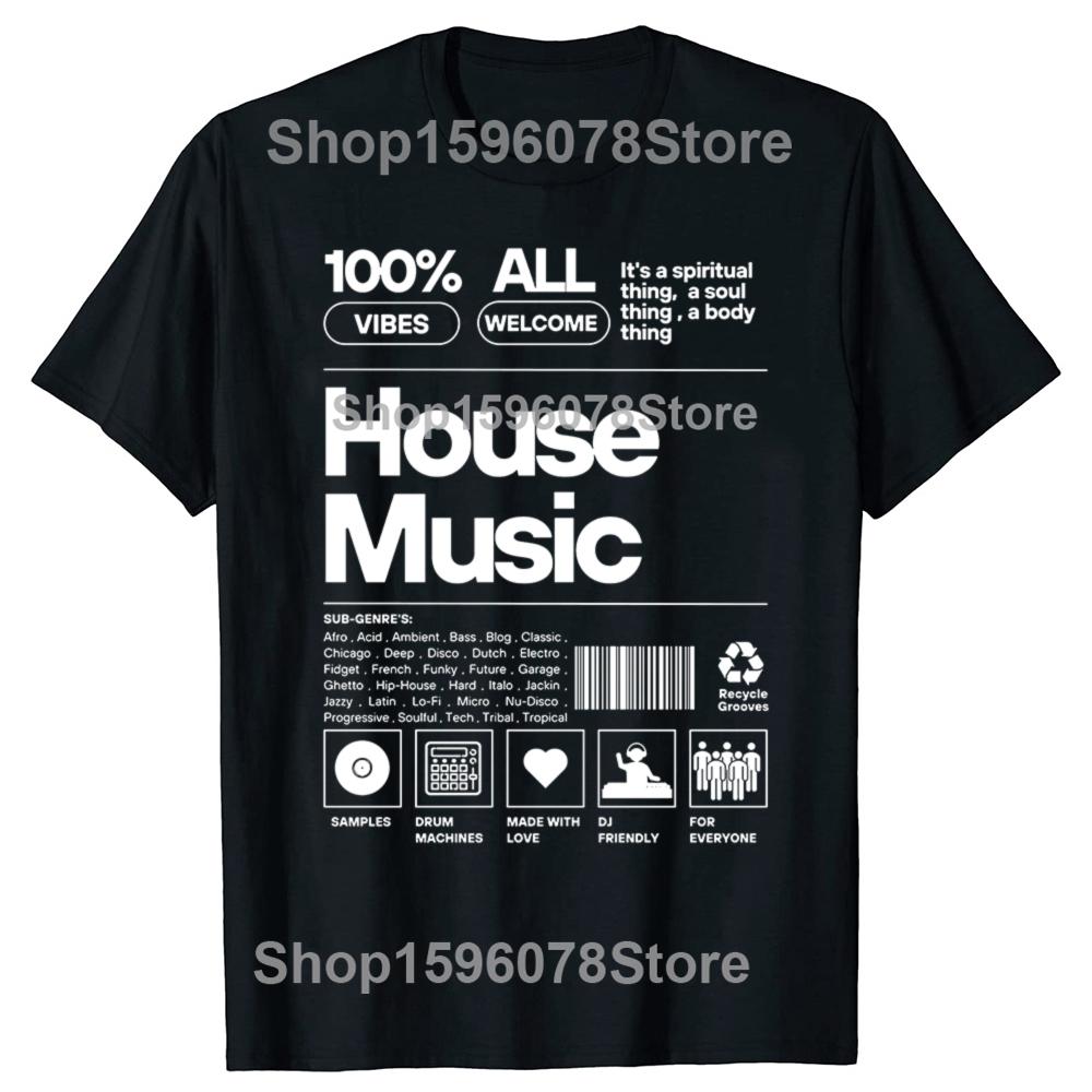 House Music EDM Rave DJ T Shirt Graphic Cotton Streetwear Short Sleeve Dj Electronic Dance Music Birthday Gifts T-shirt Unisex