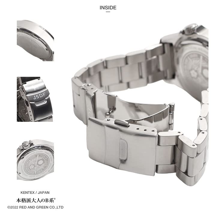 KENTEX Men's Wristwatch Japan Ground Self-Defence Force Made In Japan Hinomaru Metal Belt JT-WA-MB-001 Black