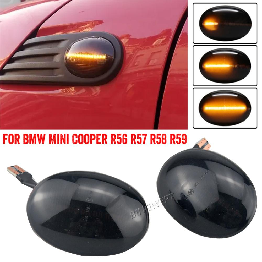2pcs Dynamic LED Side Marker for MINI Cooper R55 R56 R57 R58 R59 2007-2013 Fender Turn Signal Arrow Blinker