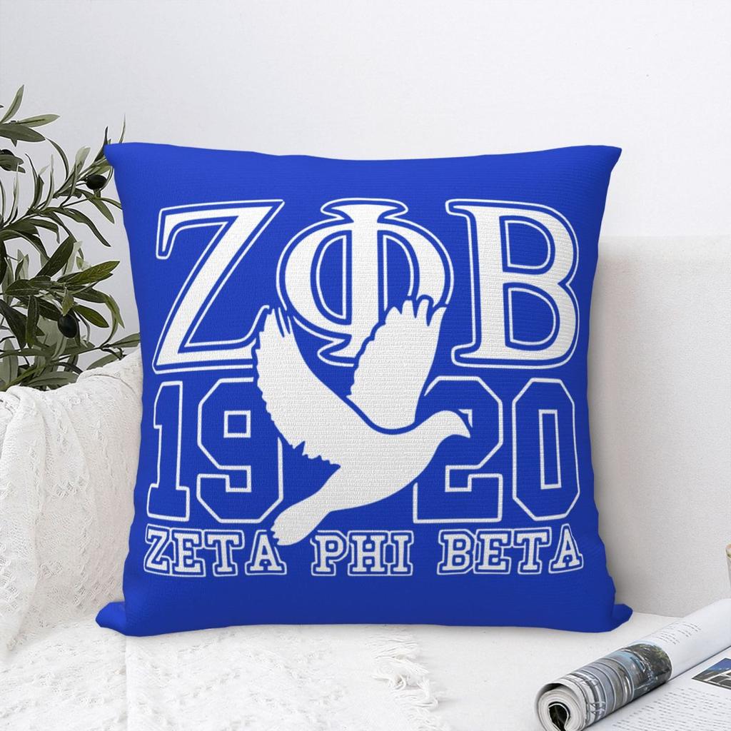 Квадратные Наволочки Zeta Phi Beta Zpb Логотип Сестринства Декоративные Наволочки на Подушку на Молнии для Дома 45X45см