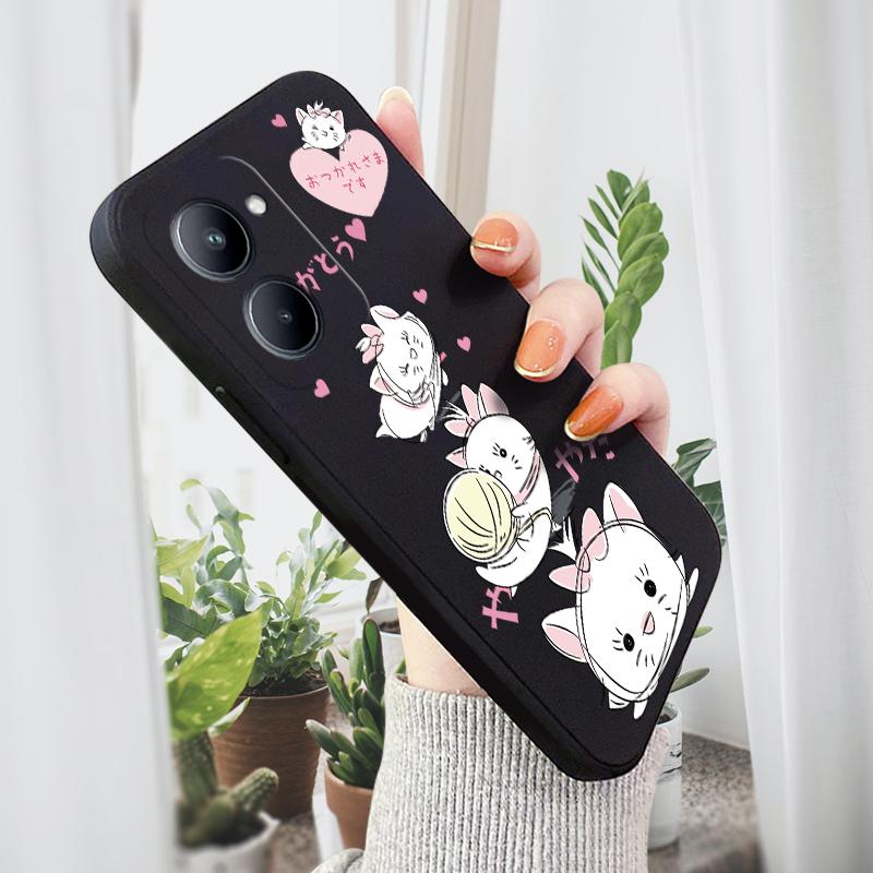 Милый чехол для телефона с милыми кошками для iPhone 15, 14, 13, 12, 11, Samsung Galaxy S23 S22 A52 A52S, мягкие квадратные жидкие силиконовые чехлы с полной защитой