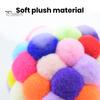 Игрушка для кошек Красочный плюшевый мяч со встроенным колокольчиком Забавная игра Красочный устойчивый к царапинам устойчивый к укусам Плюшевый мяч для домашних животных Игрушка для кошек Принадлежности для кошек