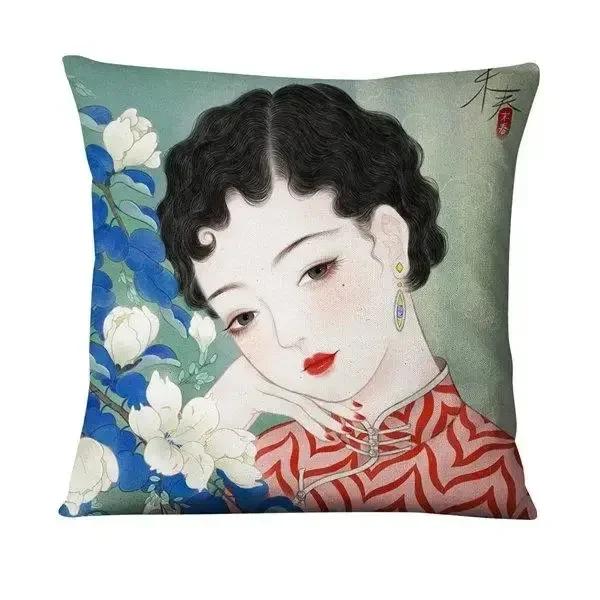 Neoclassical Girl Art Print Decorative Throw Pillow Cover Home Decor Bedroom Room Living Room Sofa Cushion Cover
