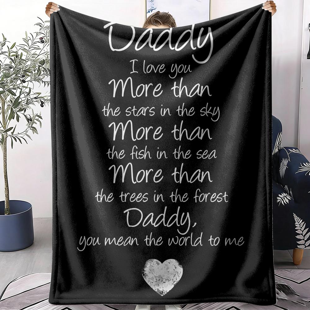Father's Day Throw Soft Flannel AC Blanket Lightweight Summer Nap Throw Cozy Blanket for Sofa Bed Travel Home