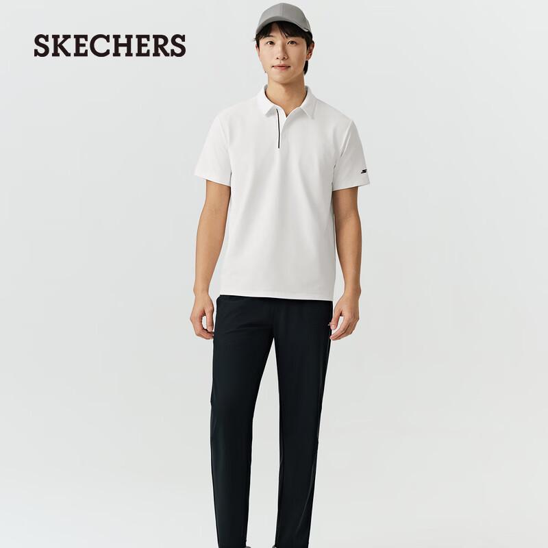 Skechers Мужская быстросохнущая вязаная жаккардовая рубашка-поло