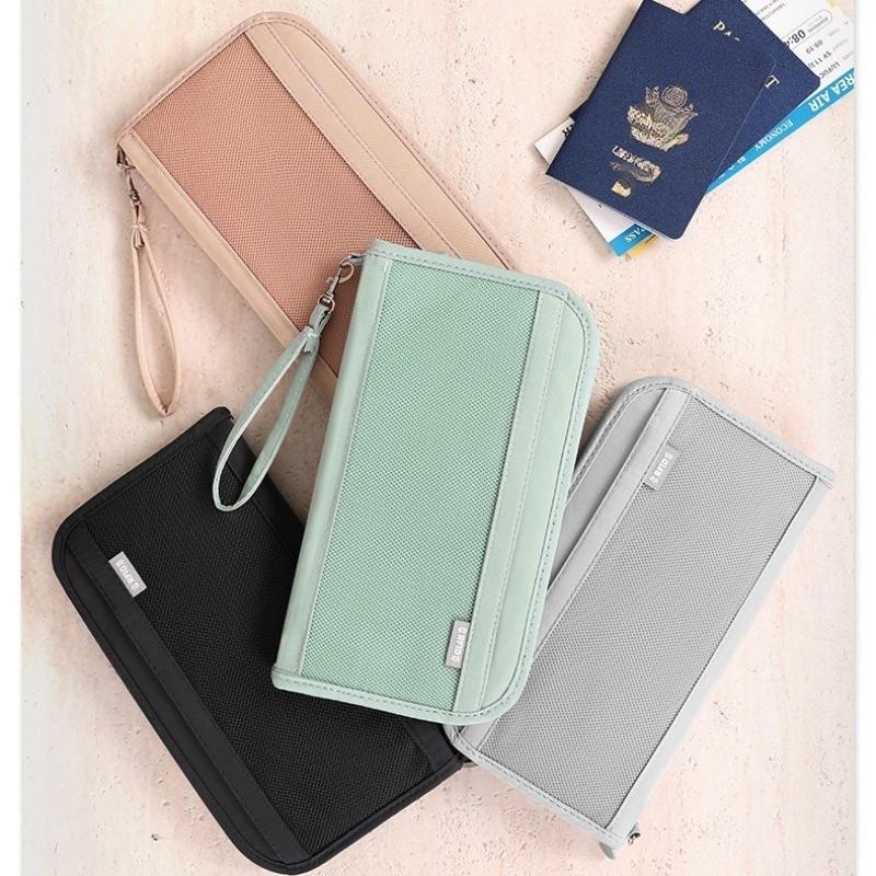 Сумка для паспорта Документы Карта посадочного талона Сумка RFID Портативная для путешествий Ткань Оксфорд Сумка для хранения Многофункциональная Защитная обложка для паспорта Кошелек