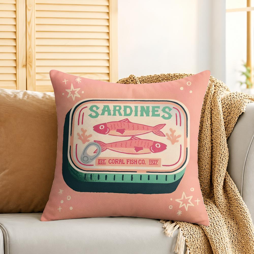 Canned Sardines Ins Cushion Cover Silky Short Plush Invisible Zipper Dustproof Sofa Pillow Case For Home Decor