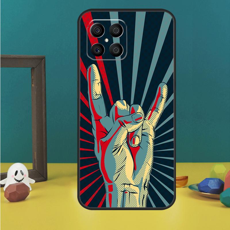 Чехол Rock Roll Skull для Honor Magic 5 6 7 Lite Honor 200 Pro 50 70 90 Lite X9b X9a X8b X8a X8 X9 X9c