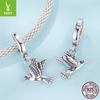 Animal Peace Pigeon Open And Close Button Pendant Simple S925 Sterling Silver Pigeon Bracelet Beaded Accessories