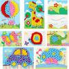 2 Pcs/Set Kids Plush Ball Painting Stickers Creative DIY Handmade Material Educational Toys Children Cartoon Puzzles Crafts Toy Random Color Pattern