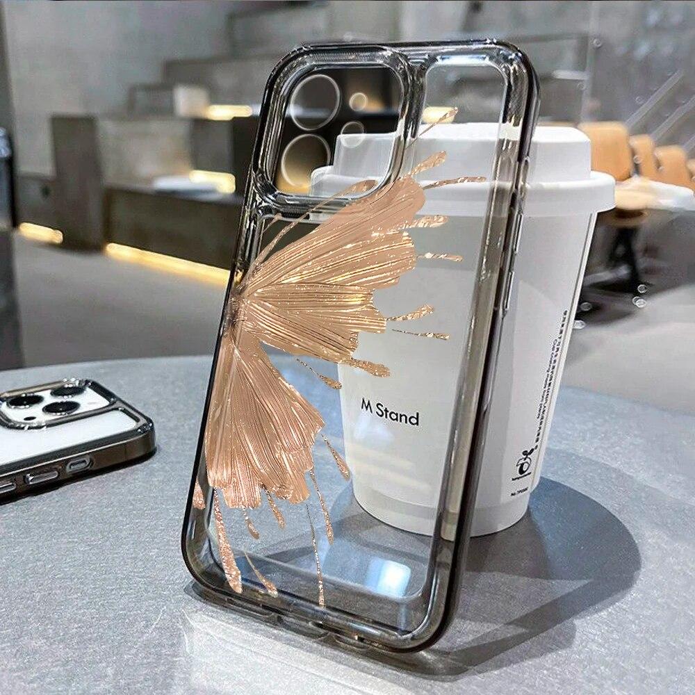 Aesthetic Butterfly Phone Case For iPhone 14 Pro Max Case iPhone 11 12 13 15 Pro Max X XS XR 7 8 SE Shockproof Soft Clear Cover