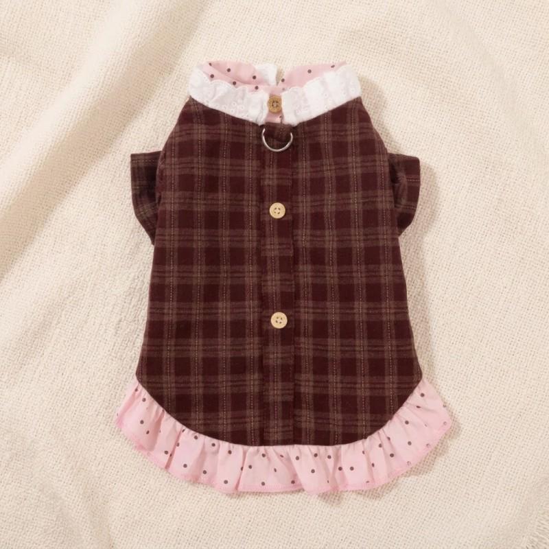 Autumn Winter Dog Dresses New Style Dog Clothes Luxury Retro Dot Pet Skirt Puppy Vest Chihuahua Bichon Dog Princess Dress Shirts