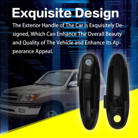 Outside Exterior Door Handle Front LH & RH Black Fits For Toyota Sequoia Tundra