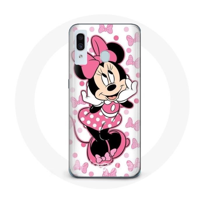 Coque pour Samsung Galaxy A20 Minnie Mouse Dessin animé mignon rose