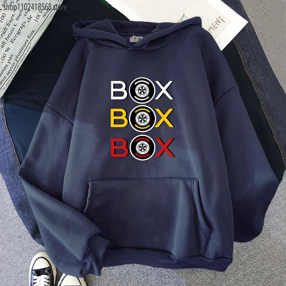 Cartoon F1 Hoodies Men Car Box Box Box Sweatshirt with Hooded Women's Clothing Games Men Clothes Y2k Long Sleeve Tops