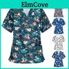Short Tops Women Vneck Sleeve Working Christmas Thanksgiving Blouse