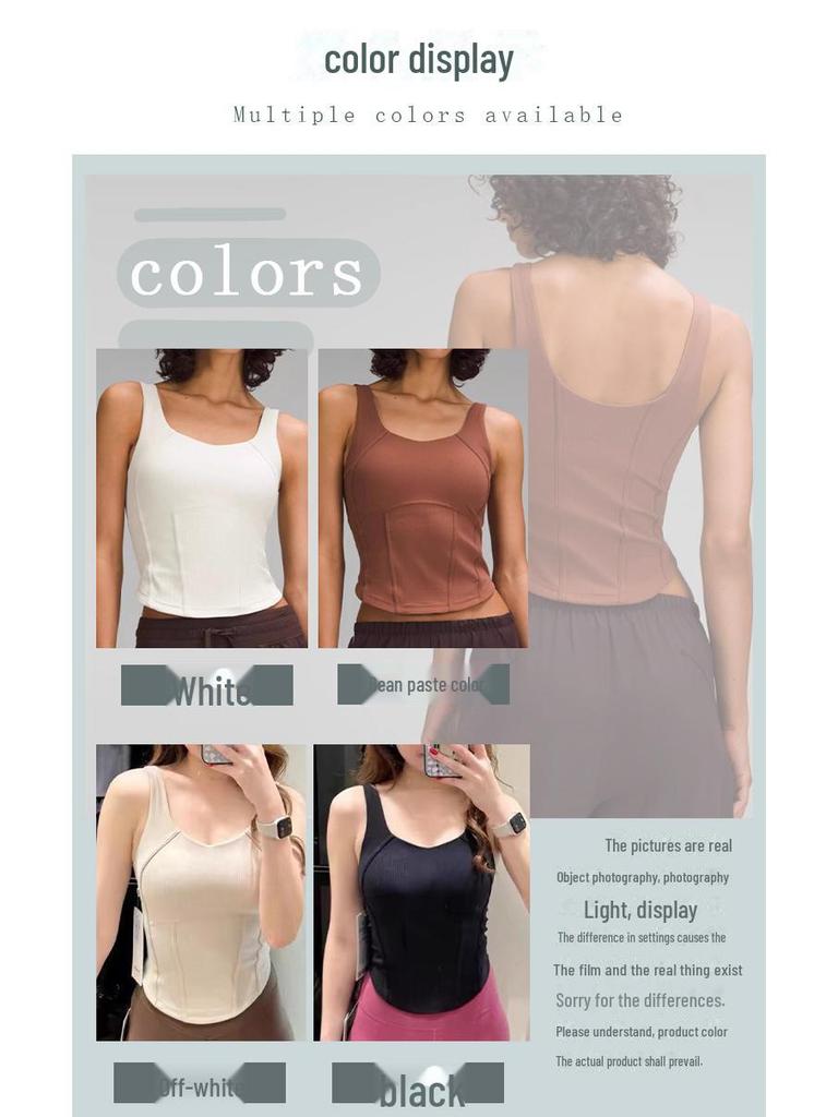 Женский противоударный спортивный жилет: Впитывает пот, обеспечивает сексуальную спину, утягивает талию для занятий йогой и бегом