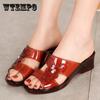 Crystal Jelly Plastic Wedge Heel Sandals and Slippers Women High-heeled Summer Wear Middle-heel Fashion Non-slip Thick Heel Slippers