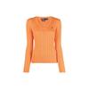 Polo SS23 Logo Jacquard Ribbed Knit Crewneck Sweater Women Sweater Orange 211891641-008