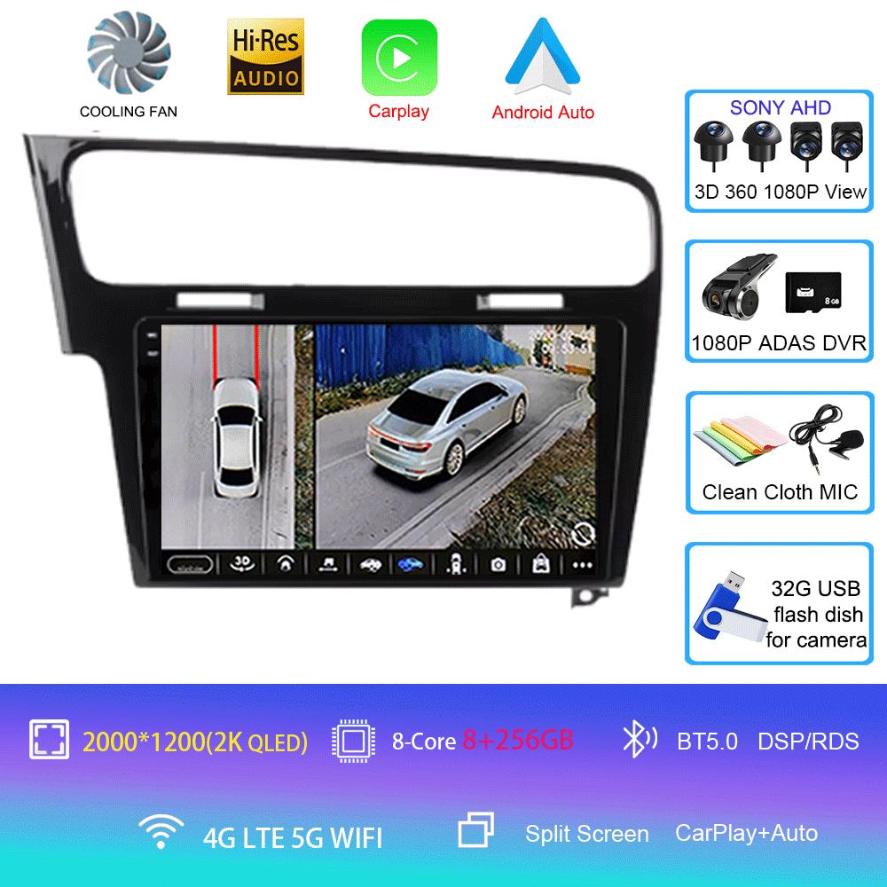 Для Volkswagen VW Golf 7 MK7 GTI 2011 - 2021 Автомобильное радио CarPlay экран HD Мультимедиа Android 14 GPS Стерео Новый Видеоплеер