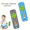 1 шт. Детский прорезыватель в форме пульта дистанционного управления, Безопасный силикон, Уменьшает кусание, Игрушка для прорезывания зубов, Веселый прорезыватель для жевания Пудровый/Синий/Черный