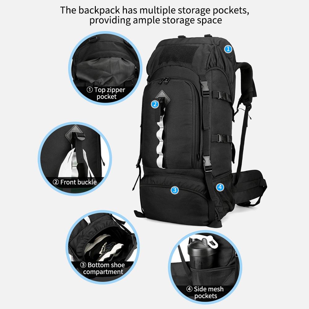 2 в 1 альпинистский рюкзак большой емкости походный рюкзак нейлоновый рюкзак для кемпинга с дождевиком