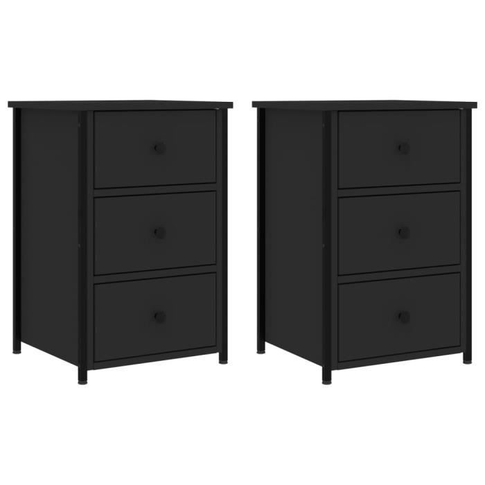VidaXL Bedside Tables 2 Pcs Black 40x36x60 Cm Engineered Wood 825994